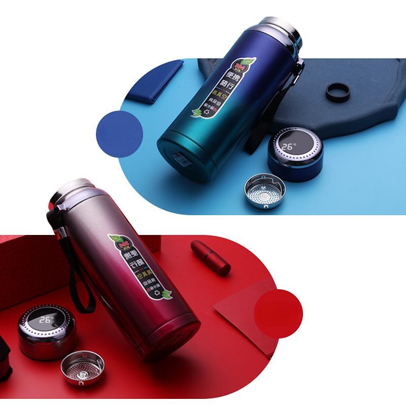 Intelligence Large Capacity Thermos Cup 800ml Vacuum Flasks Portable Stainless Steel Thermos Cup Water Bottle Travel Tea Mug Office Thermos Cup
