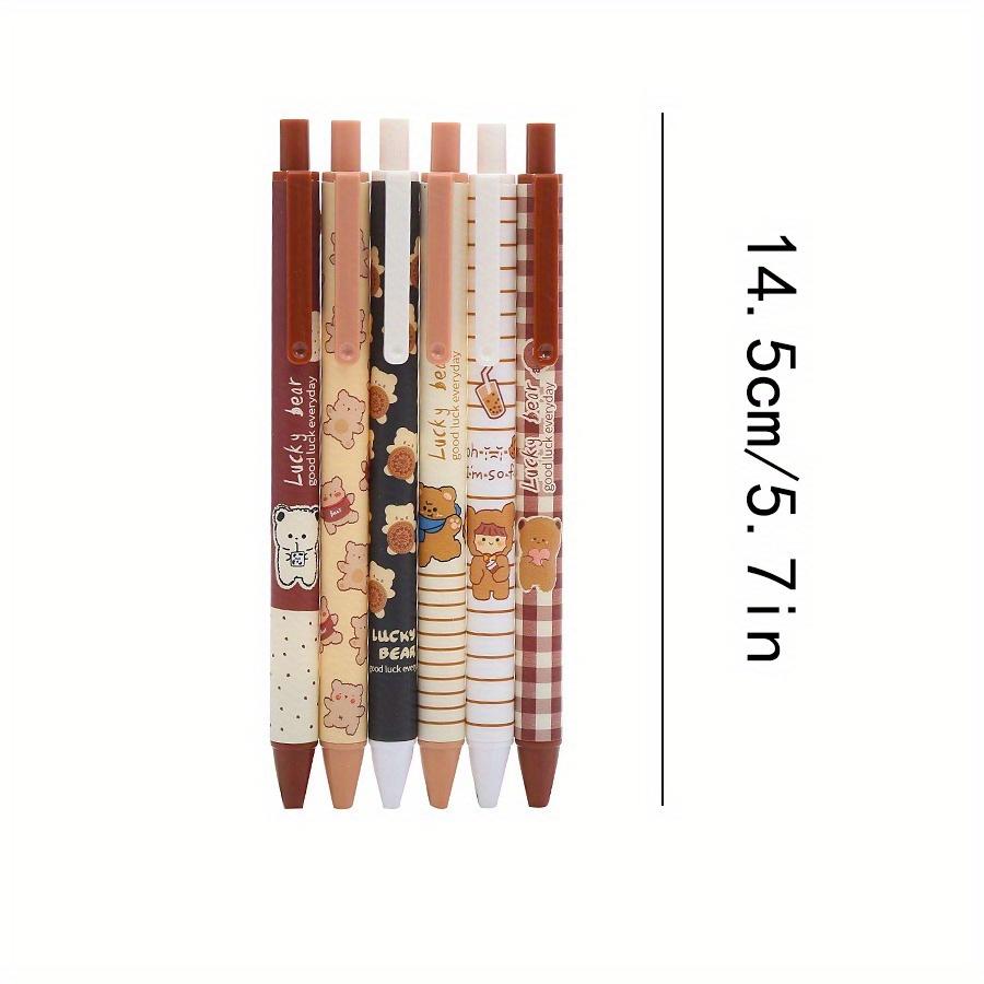 Back To School Season 20pcs 0.5mm Cartoon Creative Gulu Bear Pattern Retractable Neutral Pen, Quick Drying School Stationery Prizes for Rewarding