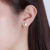 Banyan Tree S925 Silver Deer Antler Diamond Earrings - Korean Style Cute Elk Design for Women