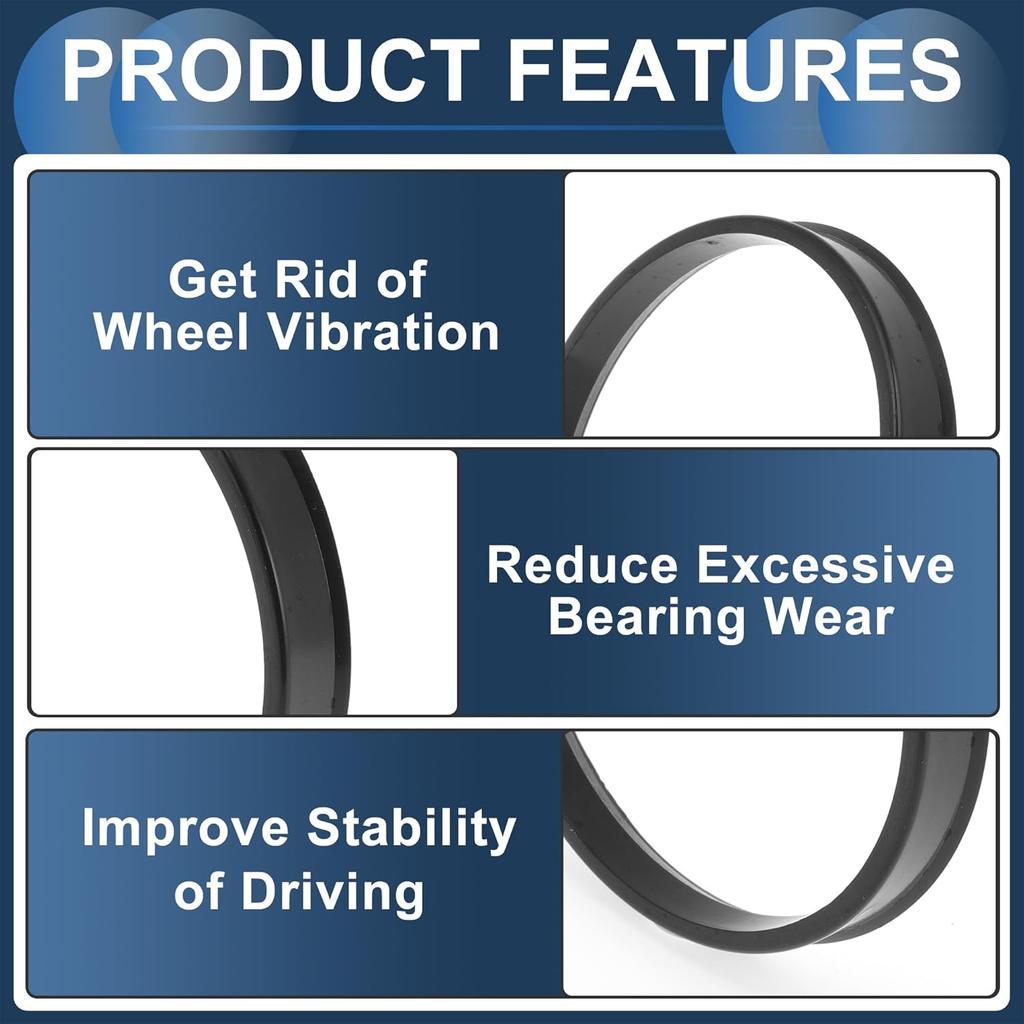 76.1mm to 70.1mm Car Wheel Hub Centric Rings Black Polycarbonate Wheels Center Shaft Shock Absorbing Hubrings 4 Pcs