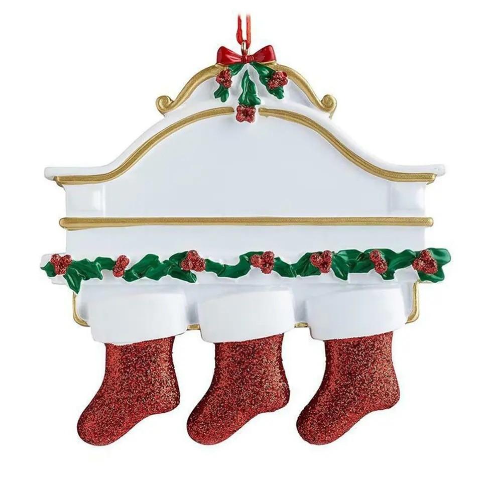 Christmas Resin Creative Stockings Family Nameplate Diy Christmas Ornament For Decor Home