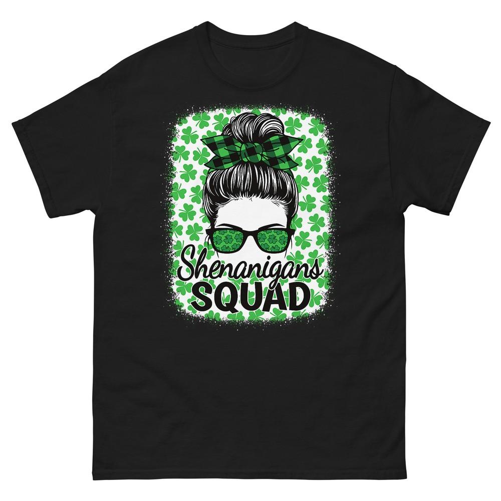 

Shenanigans Squad St. Patrick s Day Women Girls Messy Bun T-Shirt 2XL