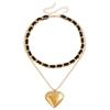 Temperament Flannel Chain Small Fragrant Wind Necklace, Exaggerated Three-dimensional Love Versatile Double-layer Necklace