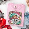 Preppy Brushstroke Santa Shirt, Santa Claus Shirt, Colorful Leopard Christmas Santa Tee, Merry Christmas Vintage Santa Shirt
