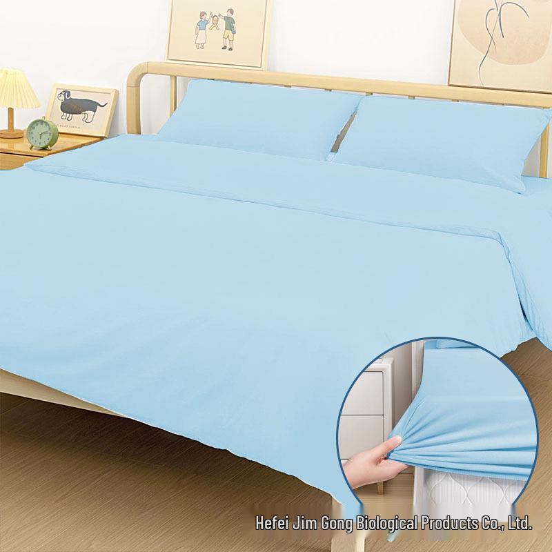 Set di biancheria da letto usa e getta portatile da viaggio: Lenzuolo Matrimoniale Spesso, Anti-Sporco e Copripiumino Colorato.
