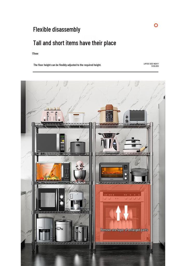 Overflowing Colors Multi-Layer Kitchen Microwave and Pot Storage Rack