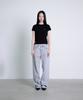 Deoaeteus Raw Edge Cotton Logo T-Shirt_Black