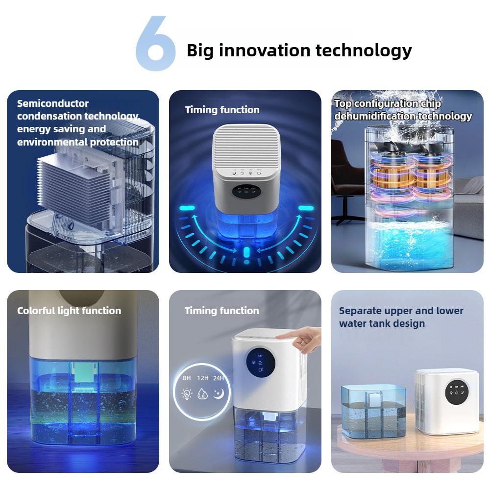 Smart Home Dehumidifier Portable Large Capacity Air Dryer Bathroom Silent Sterilization Moisture Absorber Machine
