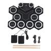 Electronic Drum Set with Dual Speakers Bluetooth USB Rechargeable Roll Up Drum Practice Pad for Beginners