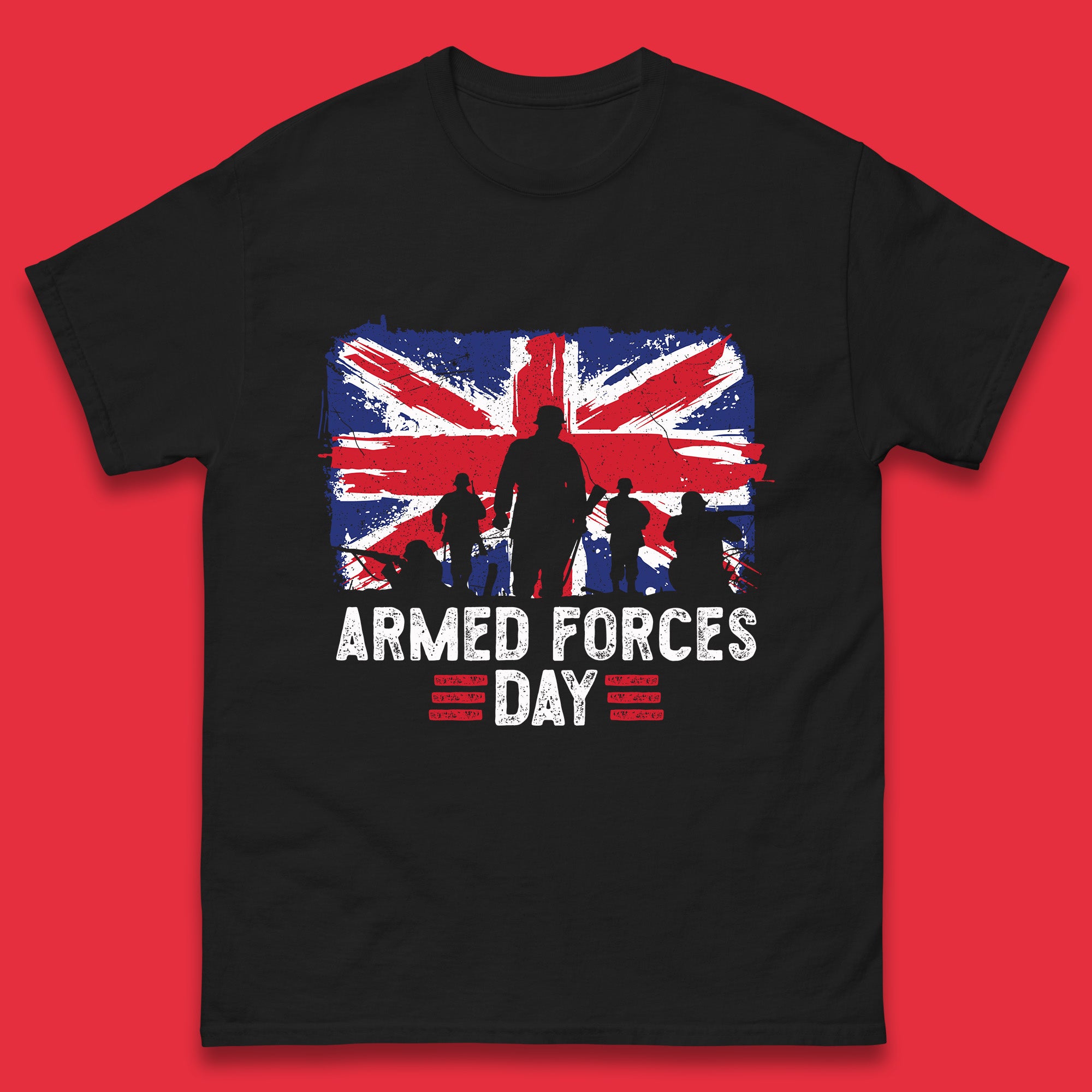 Armed Forces Day Uk Royal Army Remembrance Day Veterans British Flag Mens Tee Top 3XL