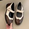 IPPEUM Mary Janes Shoes For Women Round Toe Buckle PU Leather Ballet Flats Girls Mary Janes