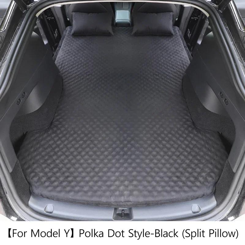 Outdoor Camping Inflatable Special Suede Fabric Car Travel Bed for Tesla Model 3 Y Portable Air Pump 2 Pillows Car Accessories