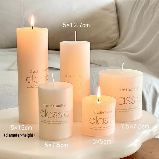 Scentless Smokeless Cylinder Candles for Weddings, Birthdays, Romantic Decor, Hotel, Church, or Dining.