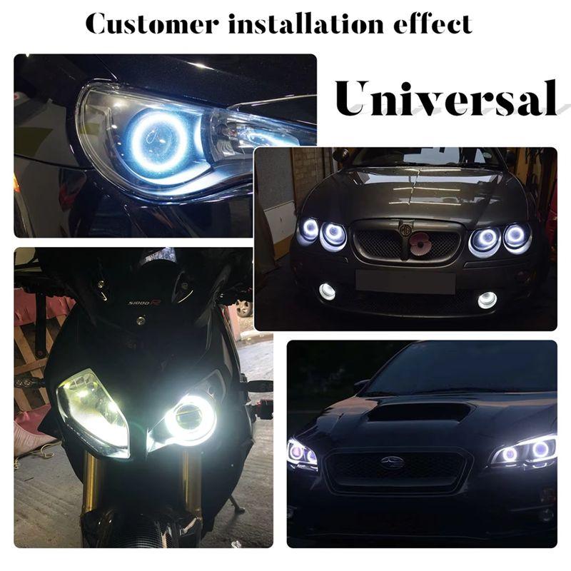 2 Stück Auto Halo Ring Engelaugen LED 60MM Weißes Licht Wasserdicht Signalleuchte Motorrad Auto Engelaugen 12V LED-Licht
