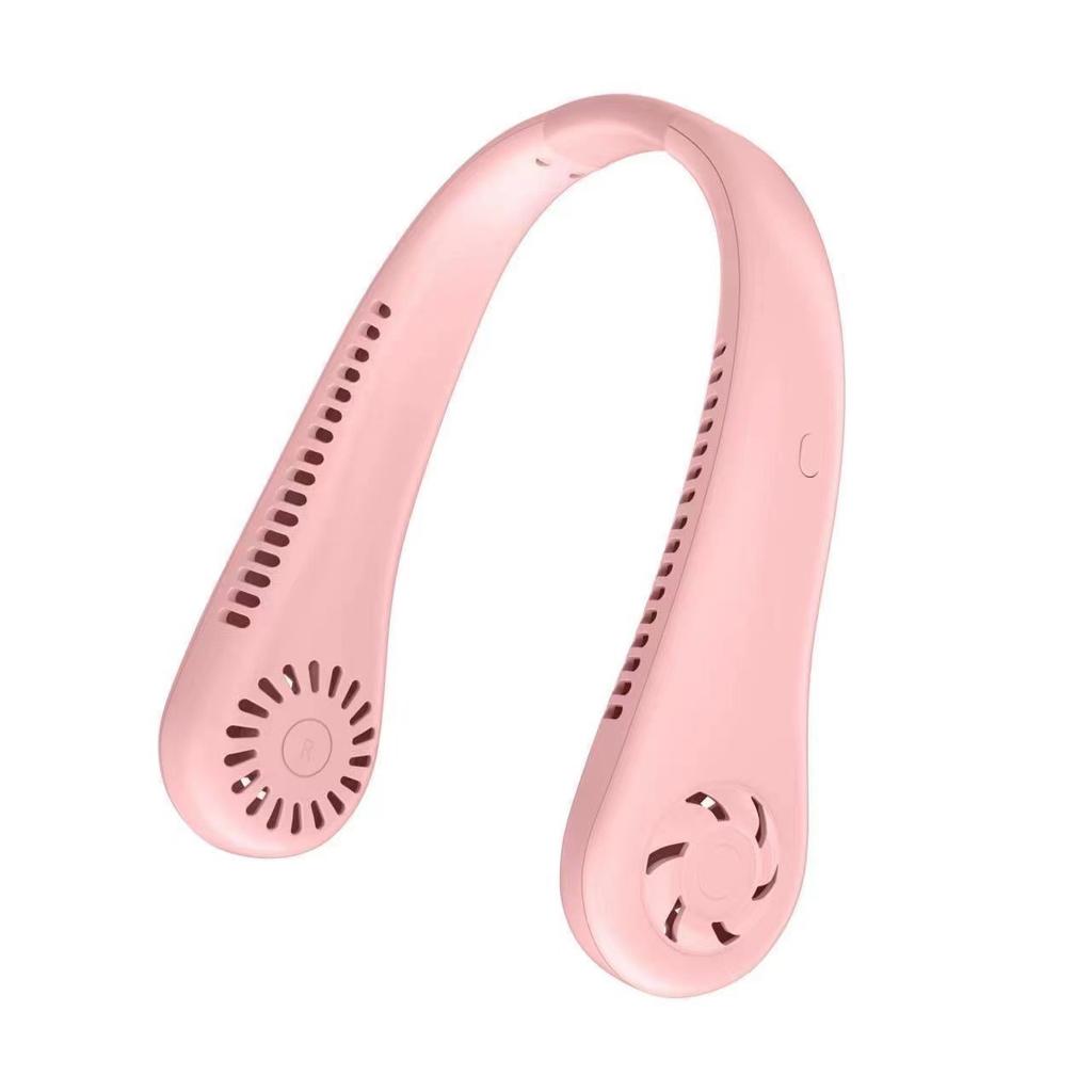 Mini ventilator portabil de gât cu răcire cu aer pentru vară, pentru sporturi în aer liber, alergare, călătorii, fără lame, purtabil USB cu curea de gât