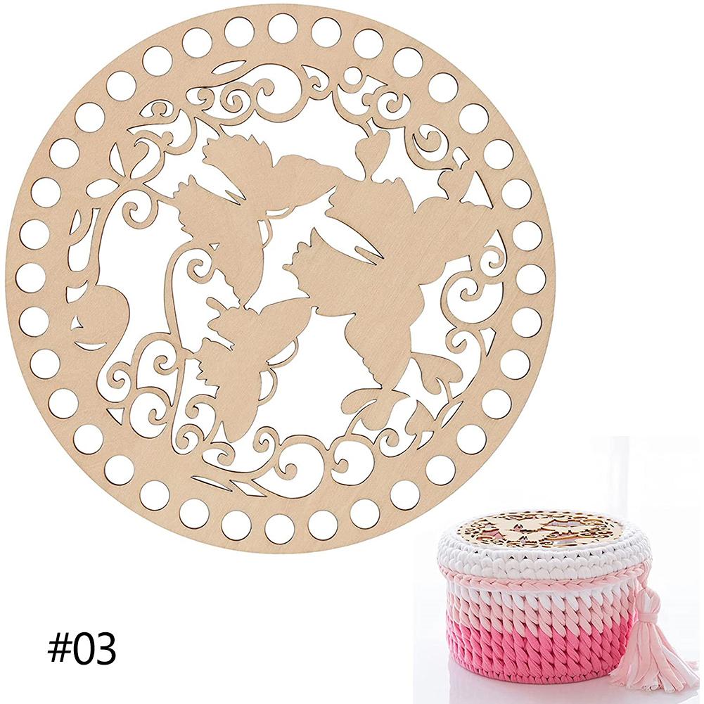 Set 4 Fondi In Legno Per Cesti Fai Da Te - Cerchi Per Uncinetto E Tessitura, Diametri 10-25cm - Foto 12