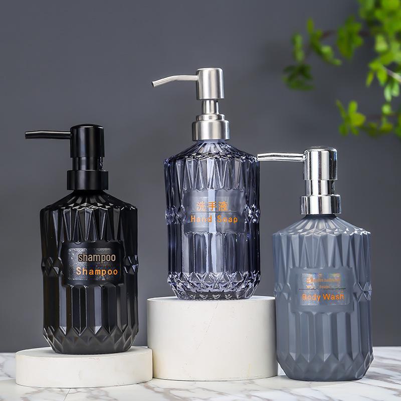 Nordic Glass Bathroom Bottles: Shower Gel, Lotion, Hand Sanitizer Dispensers