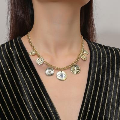 Necklace for Women Jewelry Necklaces Women Bohemian Metal Antique Coin Multi Pendant Necklace Beautiful Elegant Necklace for Her