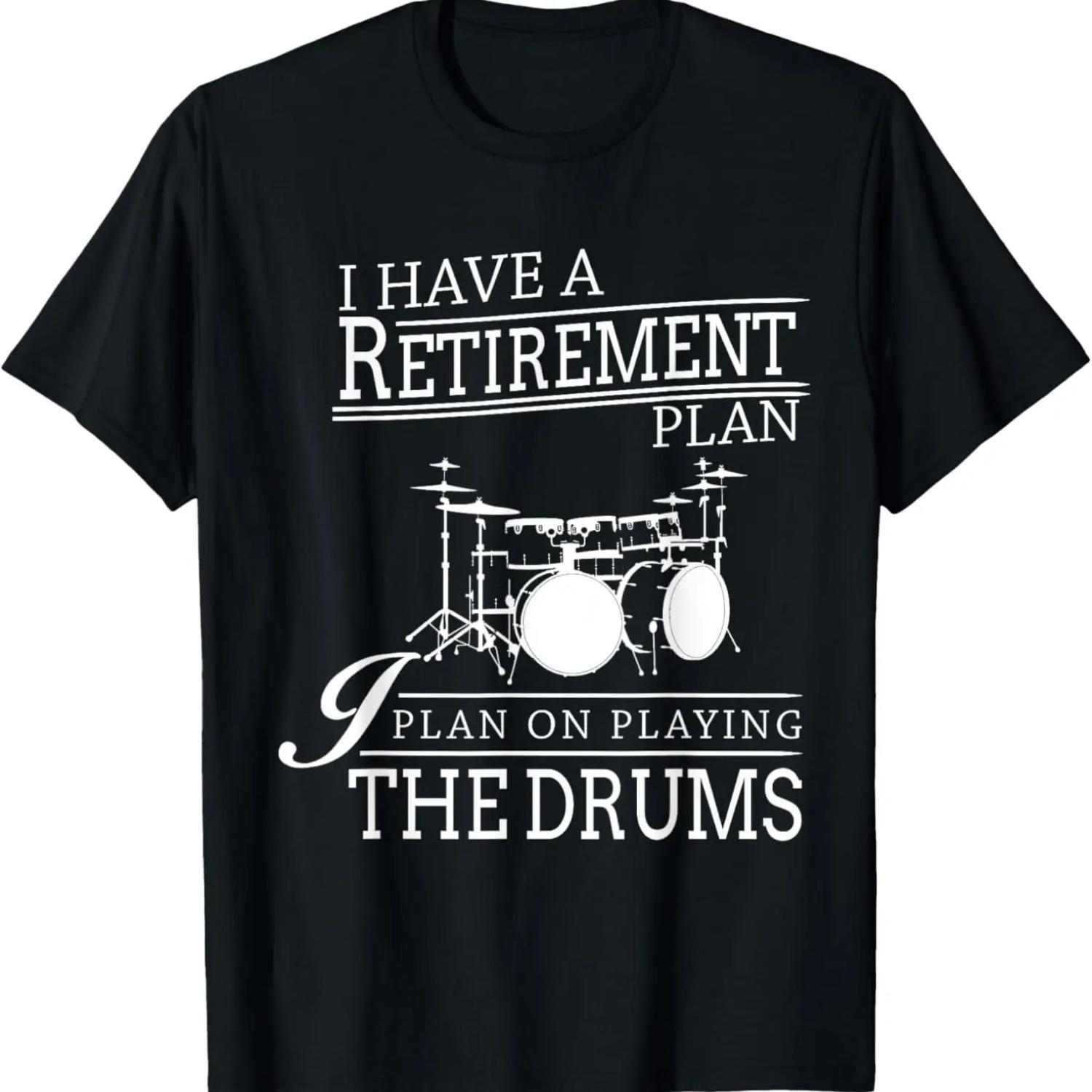 Cute Drummer Bear Drum Set Drumming T-Shirt S