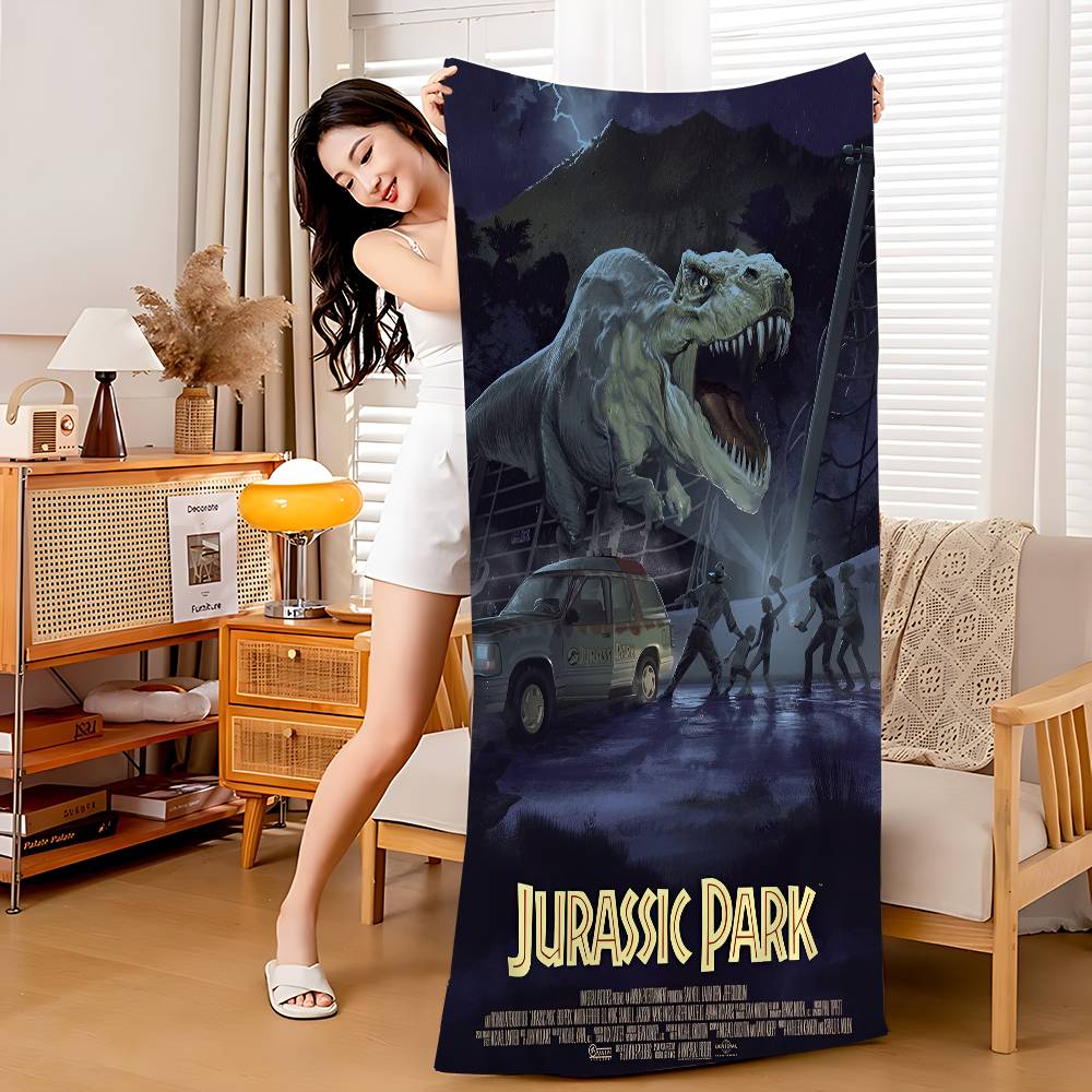 J-Jurassic W-World Movie Microfiber Printed Beach Towel Mountain Climbing Yoga Beach Swimming Running Absorbent Soft Towel