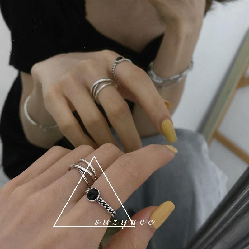 925 Silver Unique Ring For Women Ideal For Ins Style And Minimalist Fashion With Adjustable Size