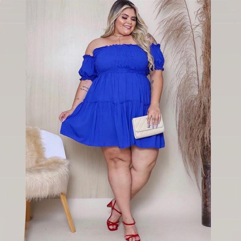 Plus Size Women's Slimming Waist Irregular Fashion Dress