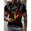Men's T-Shirt Dragon Short Sleeve Outdoor Fashion Street Round Neck Top Summer Casual Men's Clothing