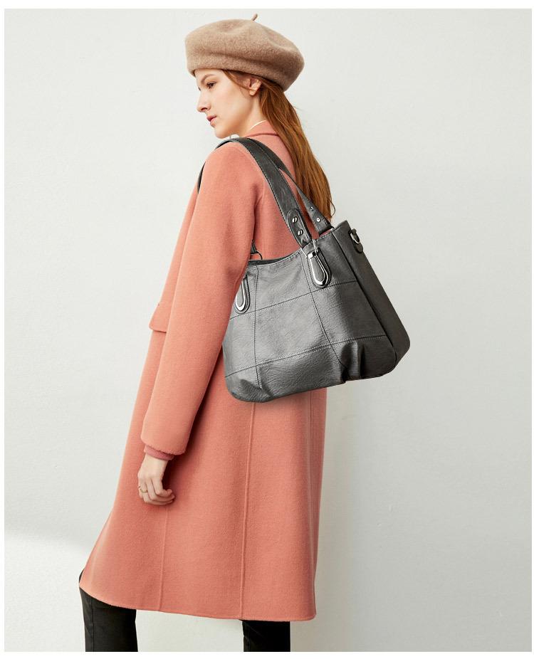 High quality large capacity tote bag Simple and versatile shoulder bags high-end light luxury texture commuting handbags
