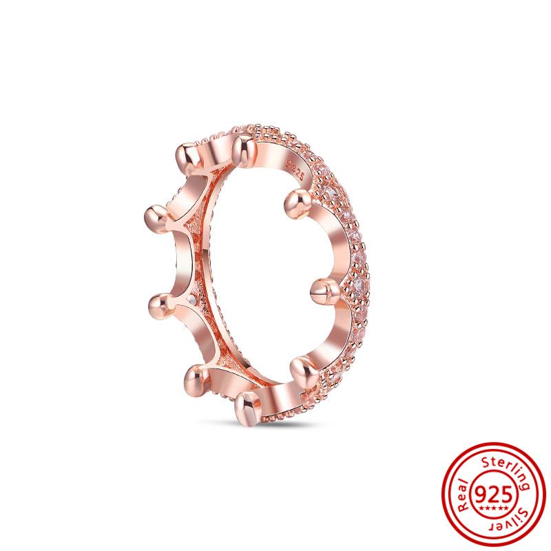 925 Sterling Silver Rings for Women Original Infinity Love Heart Engagement Wedding Ring Rose Gold Zircon Luxury Jewelry Gift