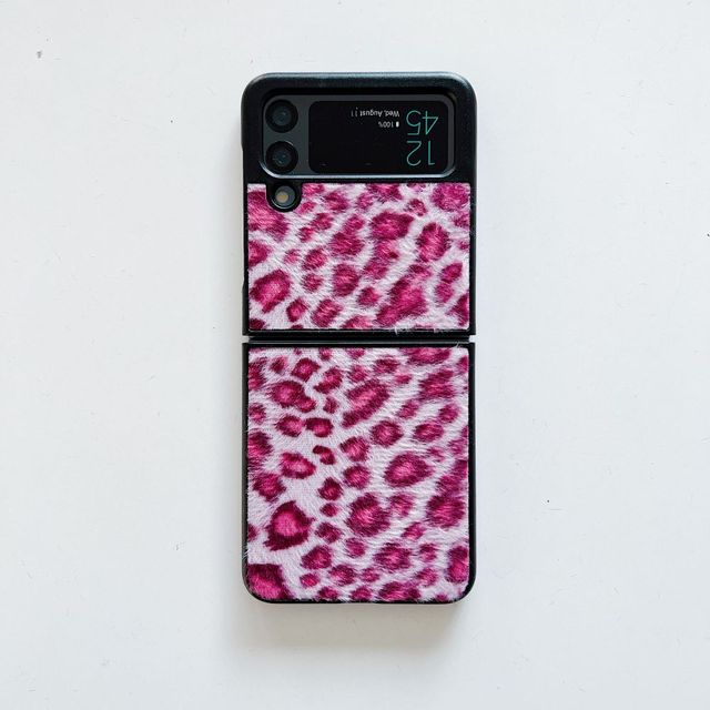 

Чехол для Samsung Galaxy Z Flip 3 4, зимний меховой чехол с леопардовым принтом для Samsung Z Flip 4 Z Flip3 5g, складной противоударный жесткий чехол на заднюю панель Galaxy Z Flip 3