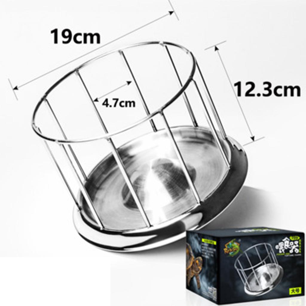 Tortoises Feeder Stainless Steel Dish Water Food Dispenser Feeding Bowl Reptiles Drinking Plate Tray Easy to Clean