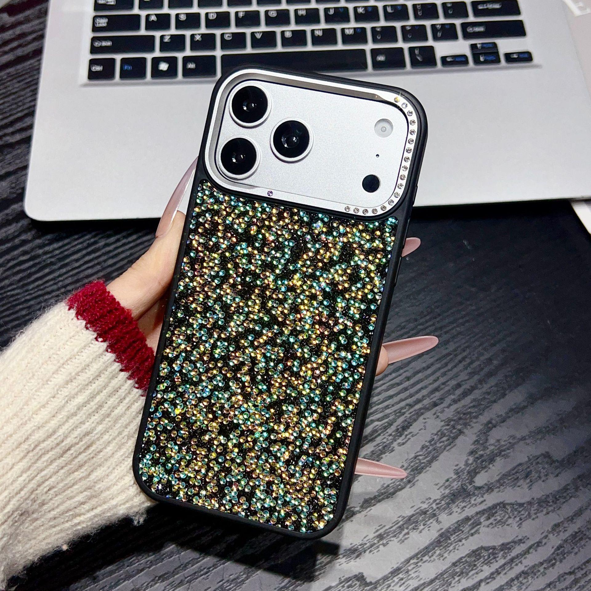 

Compatible Apple iPhone 16/17 Pro Max Leather Case with Metal Lens - High-End Creative Cover 16 Plus чёрный