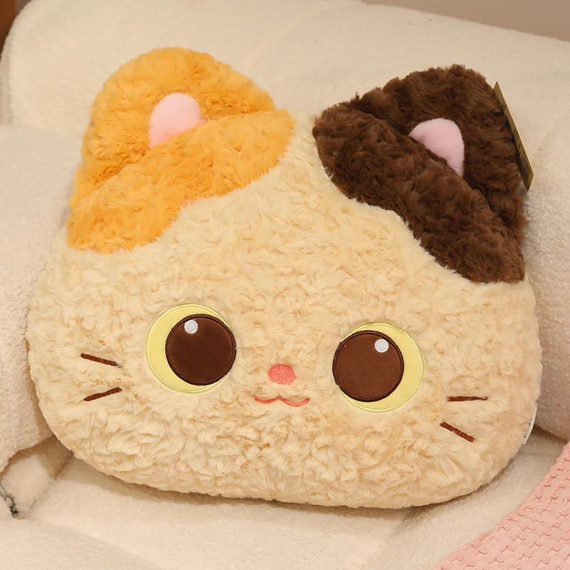 Animal Plush Pillow Soft Cat Head Bed Pillow For Kids And Teens