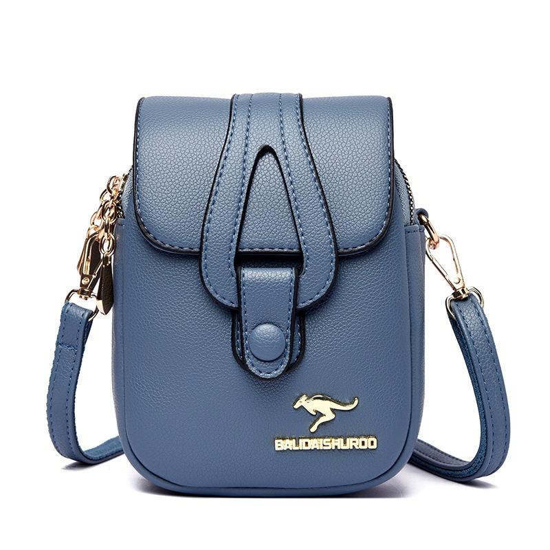 New women's messenger bag, soft leather texture shoulder satchel, mobile phone bag, small square bag, key bag, mother bag.