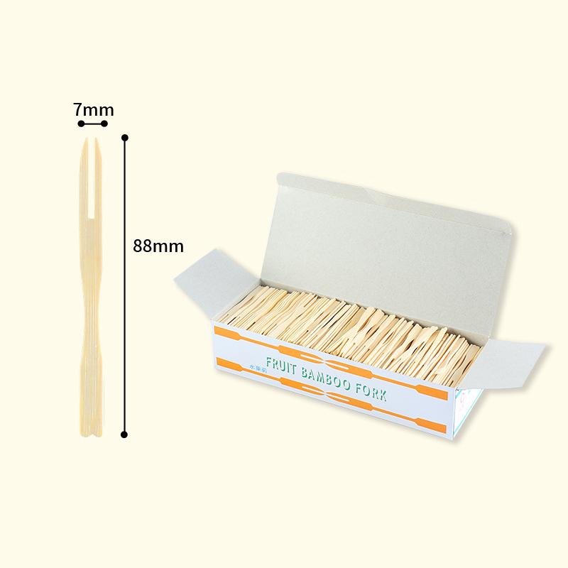 750pcs Disposable Fruit Fork Cake Picks Fruit Bamboo Stick Fork Mini Cocktail Forks Party Supplies for Appetizer Dessert