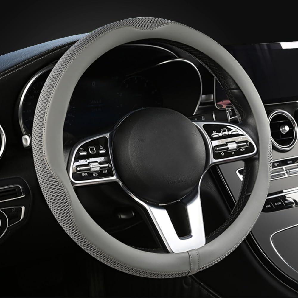 Ice Silk Steering Wheel Cover - Breathable, Sweat-Absorbent, Wear-Resistant for 15” Handles