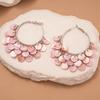 European and American Silver Needle Shell Round Resin Flower Stud Earrings Summer Small Fresh Earrings Niche Color Agent Dry Earrings