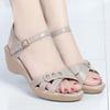 Fashion Women Sandals Flat Sandalias Summer Genuine Leather Women Wedges Shoes Ladies Beach Slippers Comfort Soft Bottom Mother Sandals