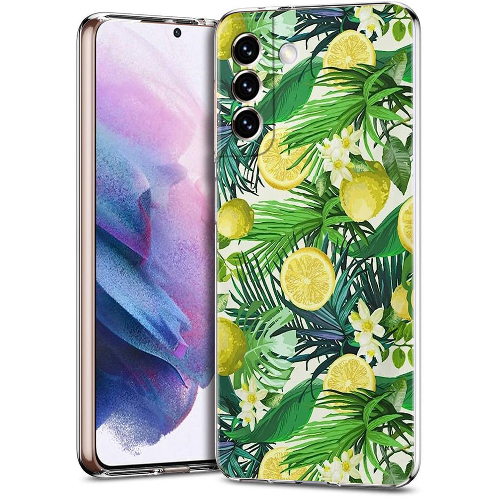 Mediterranean Lemon Case for Samsung Galaxy S24 S23 S22 S20 S21 FE Ultra S24 S23 S10 S10E S9 S8 Plus 5G Transparent Phone Shell
