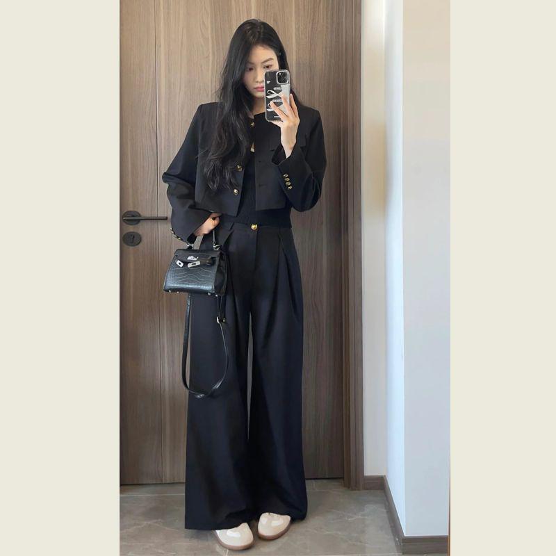 2026 Women's Spring/Autumn Fashion: Short Suit Jacket & High-Waisted Pants Set
