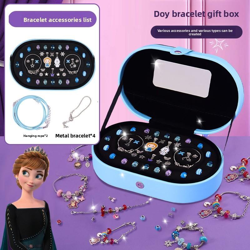 Frozen Elsa Jewelry Storage Box For Girls With Bead Organizer And Gift Set