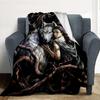 Wolf Girl Flannel Blanket Throw Blanket Soft Warm Sofa Bed Camping Home Decor Unique Christmas Gift Cs92298