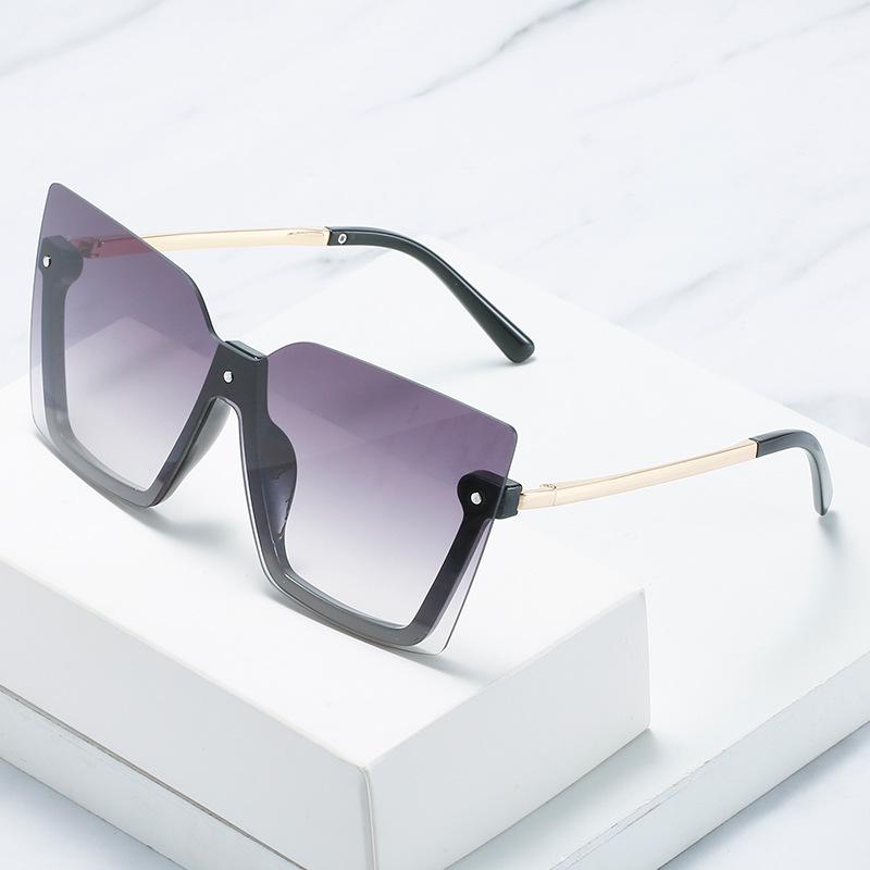 Half-Frame Square Sunglasses Women'S Trendy Rice Nail Sunglasses, Men'S Sunglasses Of The Same Style