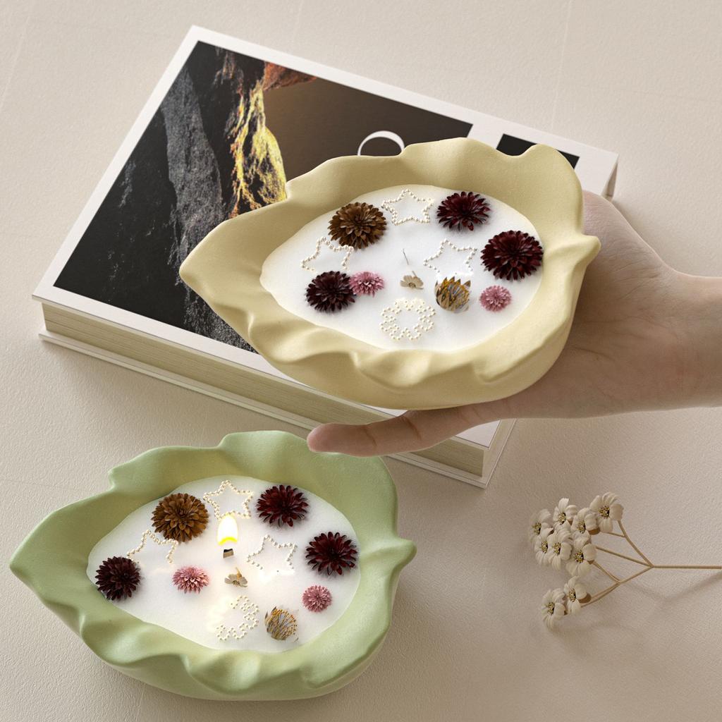 Leaf Tray Silicone Mold DIY Aromatherapy Plaster Leaf Dish Candle Cup Mold