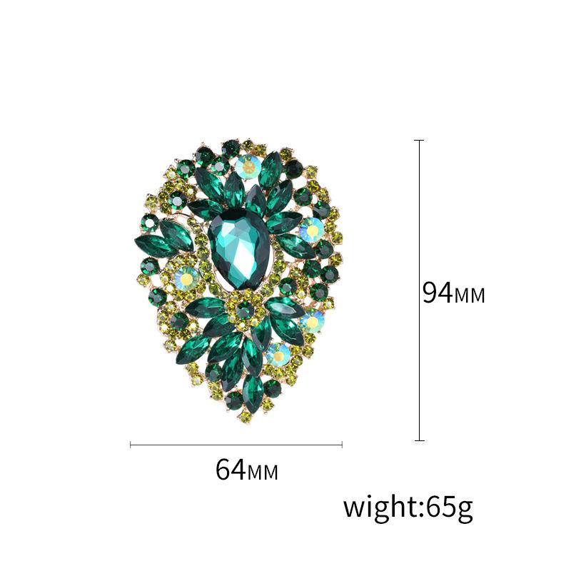 Shining Stained Glass Brooch Vintage Elegant Crystal Inlaid Pin Brooch Women'S Clothing Accessories