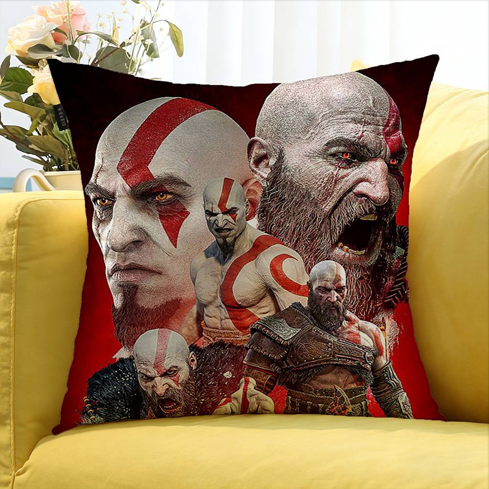 Game God of War   Various Sizes Square Pillow Case For Car Home Bedchamber Decor