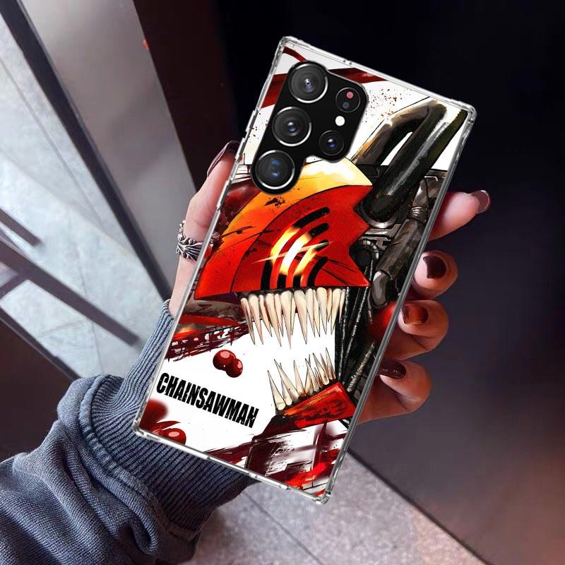 

C-Chainsaw Mans Denji Phone Case For Samsung Galaxy S23 S24 S25 Edge S26 Ultra S22 + S21 Plus S20 FE Cover Silicone Print Shell Samsung S24 Plus