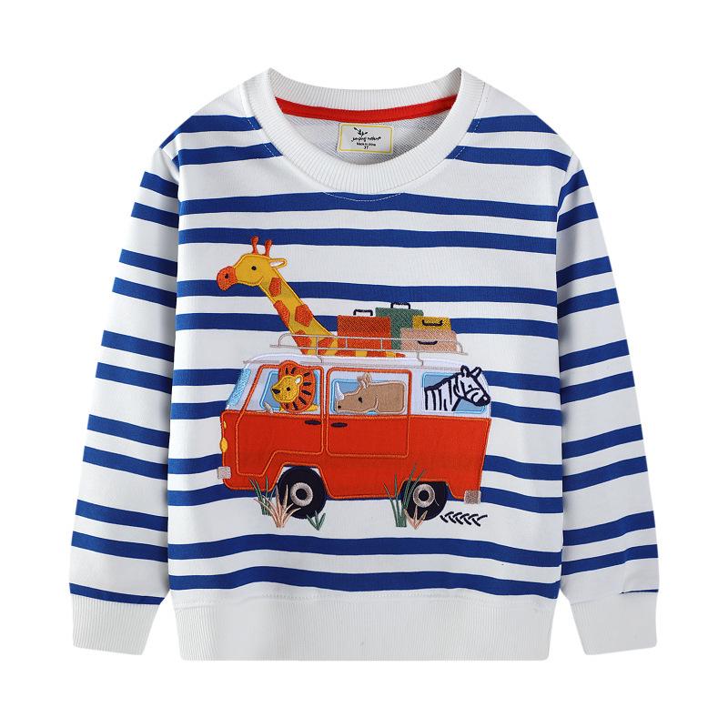 2026 Girls European & American Embroidered Cotton Hoodie 5T (Height 100-110cm)