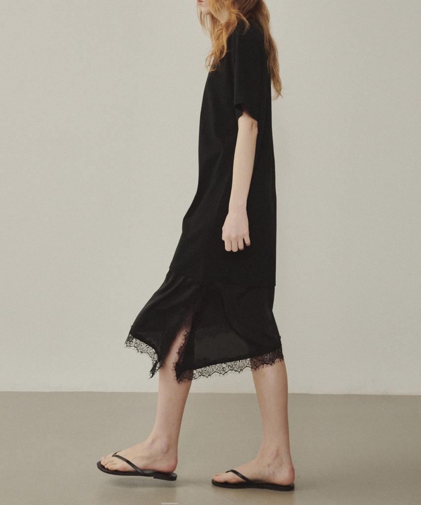 Melly And Rose Satin Color Block Jersey Dress (315124)_Black
