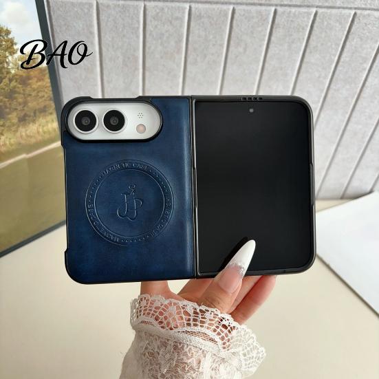 Foldable Phone Protection Faux Leather Magnetic Case for IPhoneDuo 2026, Slim PC Cover Protective with Anti-Yellowing, Precise Cutouts, Ultra-Thin